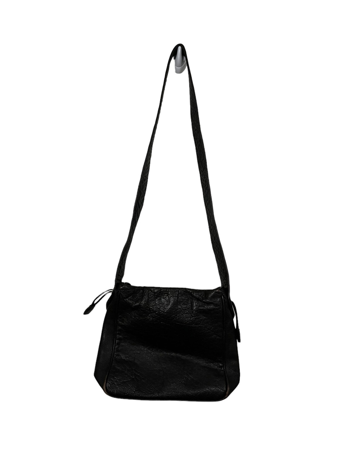 Carlos Falchi Brown Leather Crossbody Bag Gold Hardware Magnetic Closure